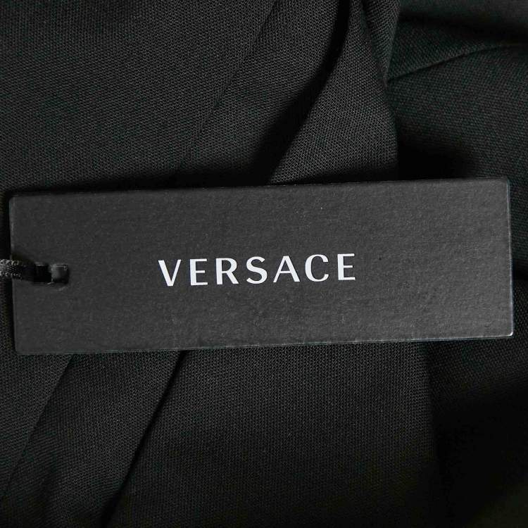 Pre Owned Versace Black Wool Blend Tailored Trousers S