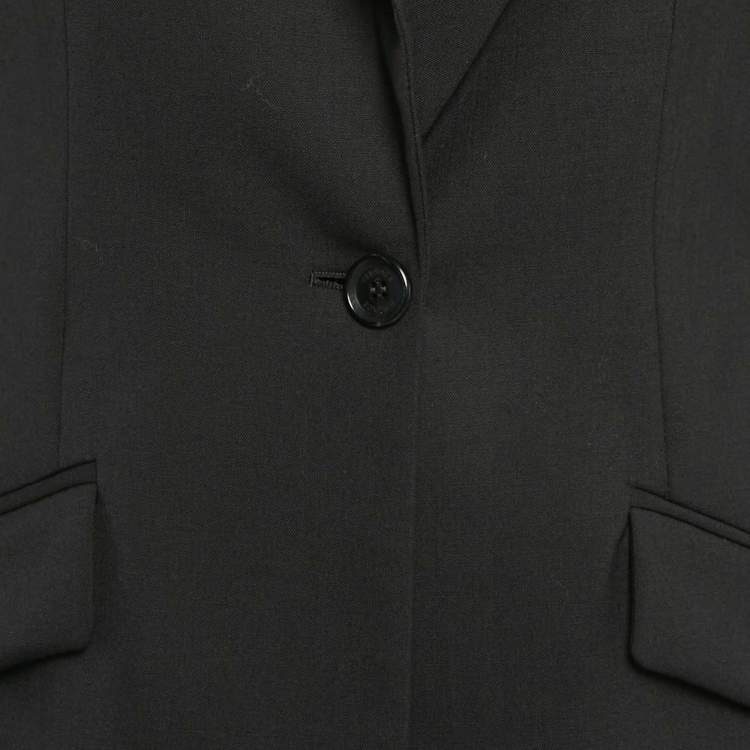 Pre Owned Versace Black Wool Blend Pants Suit S