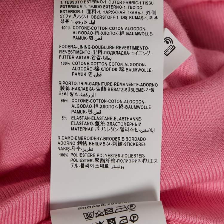 Pre Owned Versace Pink Embroidered Cotton Hoodie S