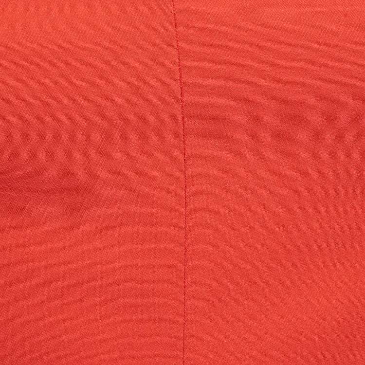 Pre Owned Versace Red Crepe Sweetheart Neck Cady Crop Top XS