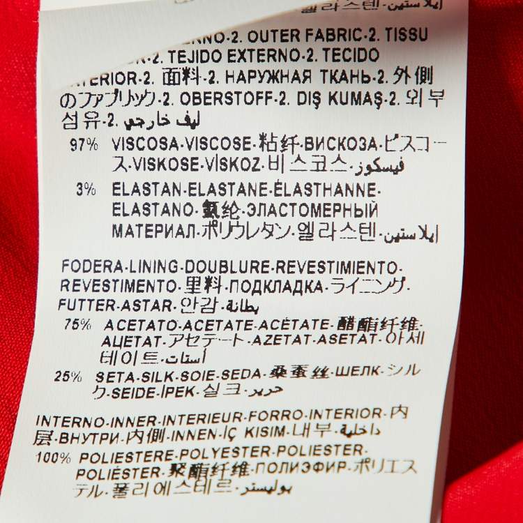 Pre Owned Versace Red Crepe Sleeveless Dress M