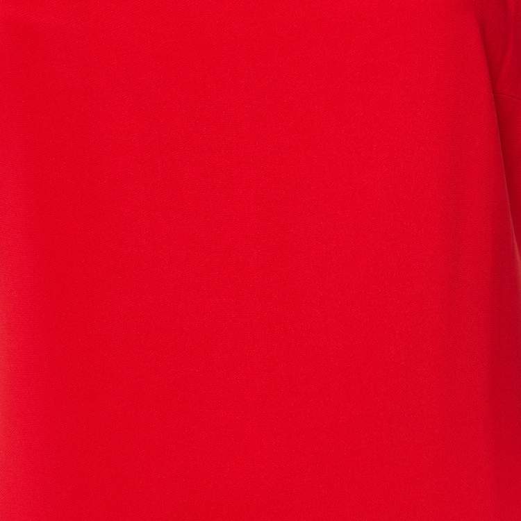 Pre Owned Versace Red Crepe Sleeveless Dress M