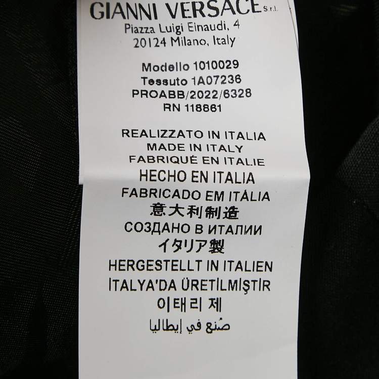 Pre Owned Versace Black Wool Medusa Detail Belt Mini Skirt S