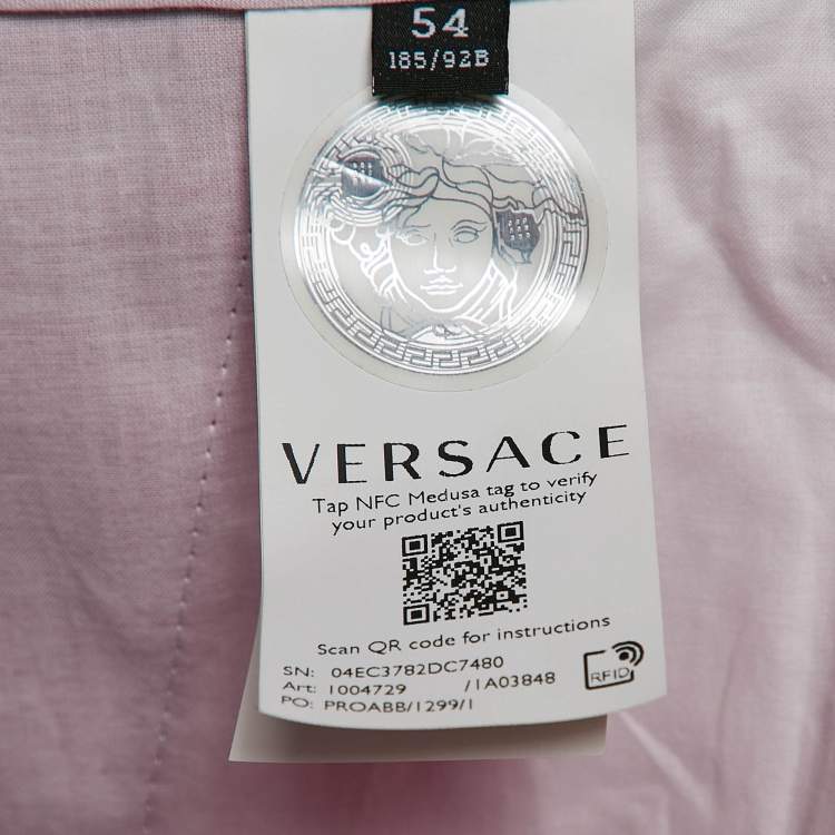 Pre Owned Versace Pink Wool Medusa Detail Belted Trousers XXL