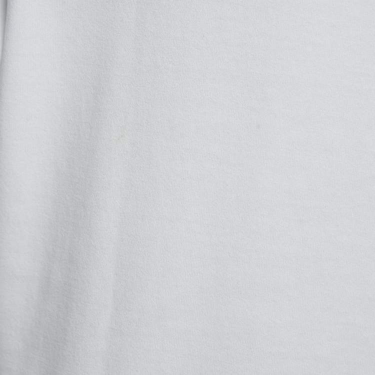 مملوكة مسبقًا Versace White Logo Print Cotton Crew Neck T-Shirt
