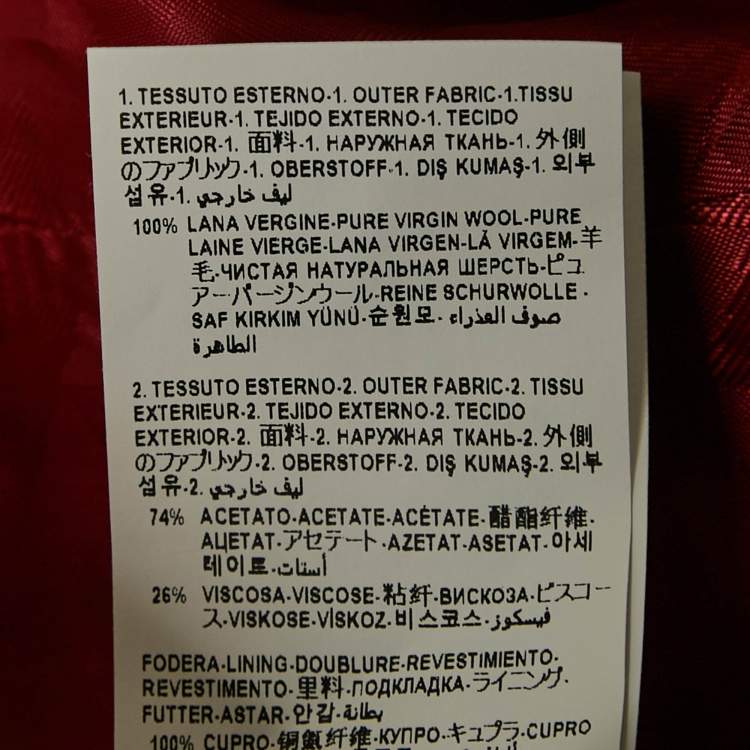 Pre Owned Versace Red Wool Corset Long Sleeve Mini Dress S