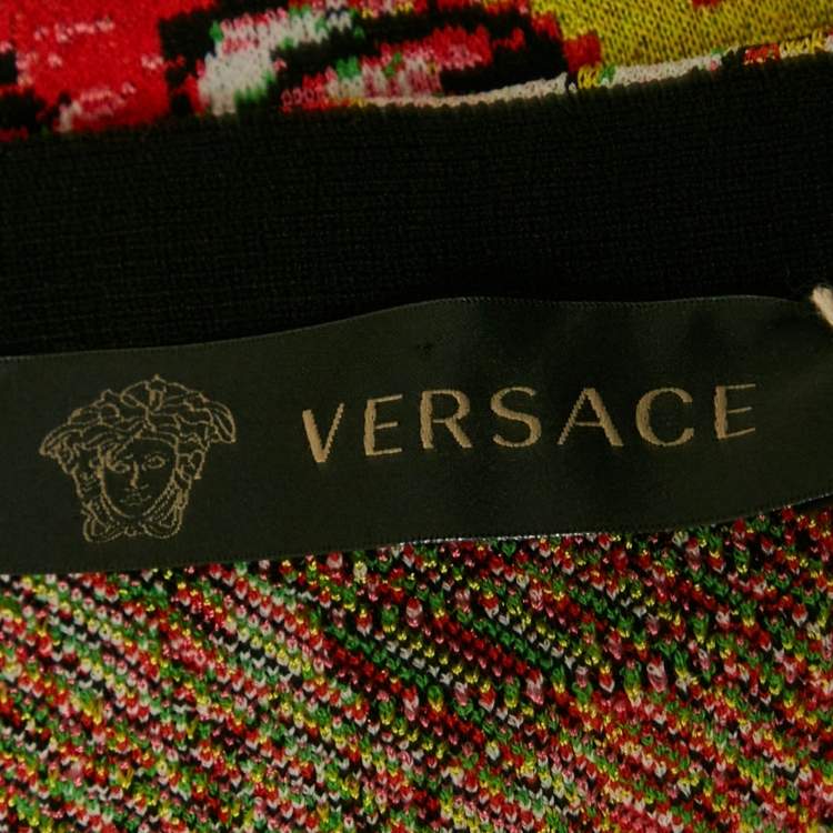 Pre Owned Versace Multicolor Jacquard Knit Sleeveless Top S