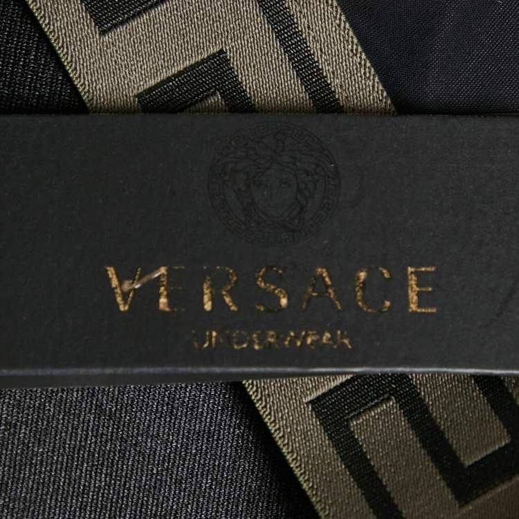 Pre Owned Versace Underwear Black/Orange Mesh Trim Sports Bra L