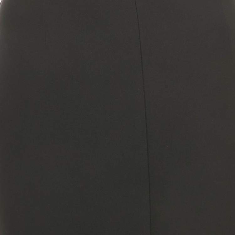 Pre Owned Versace Black Silk Front Slit Detail Pencil Skirt M