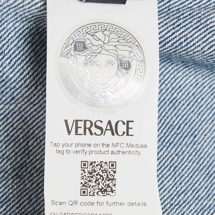 Pre Owned Versace Blue Stone Washed Denim Jacket M