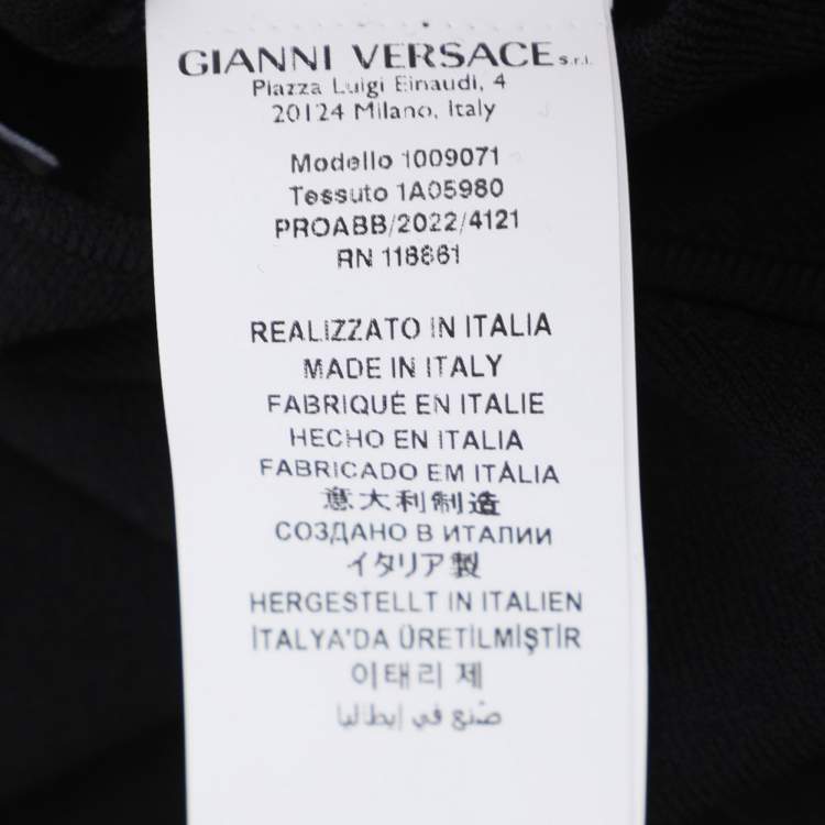 Pre Owned Versace Black Stretch Knit Cutout Detail Sleeveless Dress S