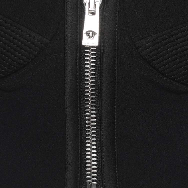 Pre Owned Versace Black Crepe Crop Tank Top S