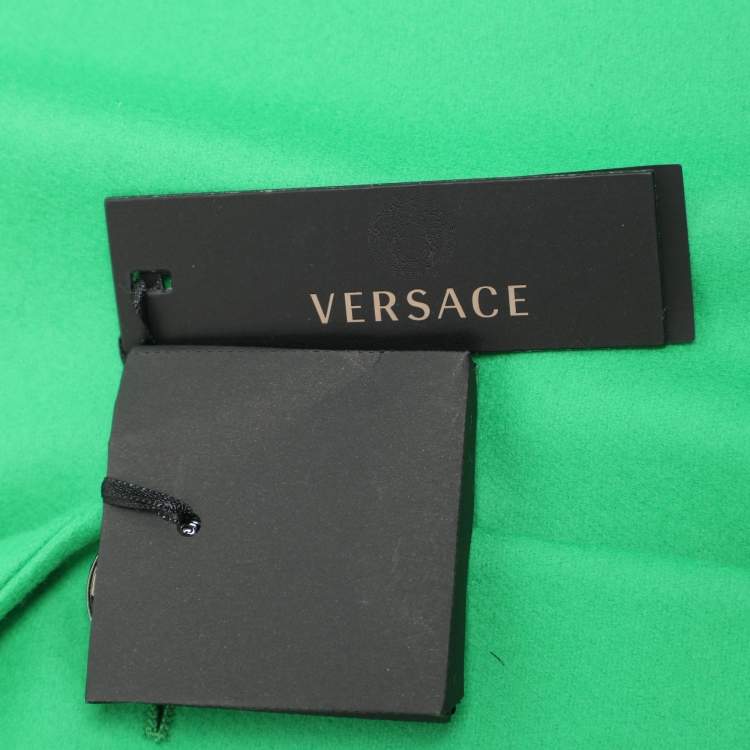 Pre Owned Versace Green Wool Blend Double Breasted Coat M