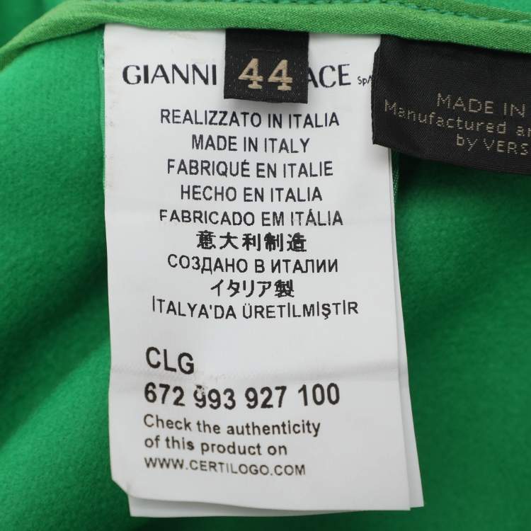 Pre Owned Versace Green Wool Blend Double Breasted Coat M