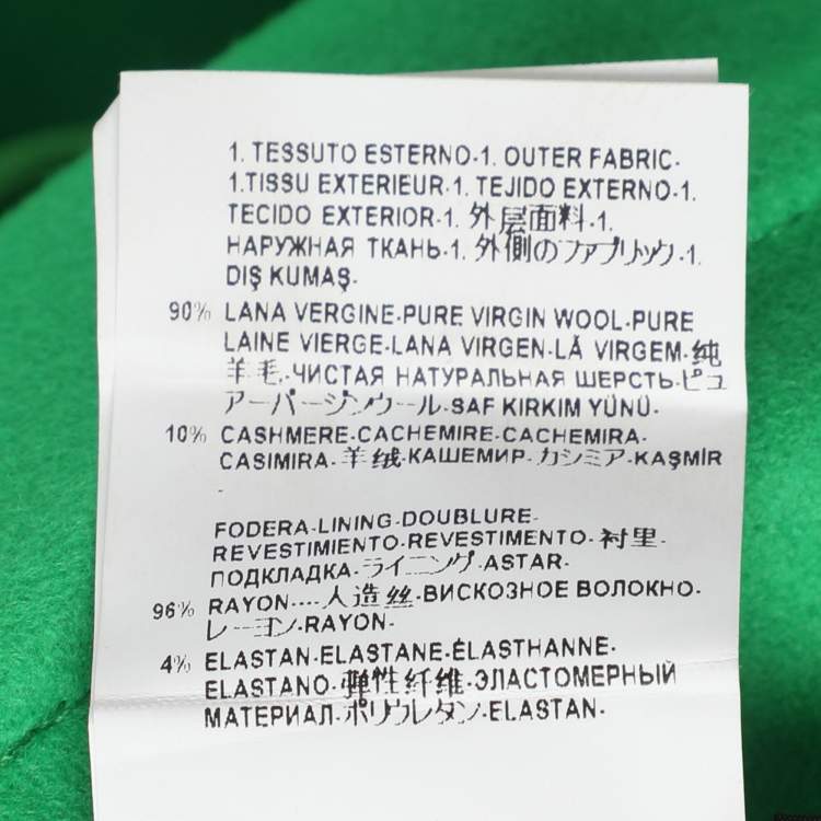 Pre Owned Versace Green Wool Blend Double Breasted Coat M