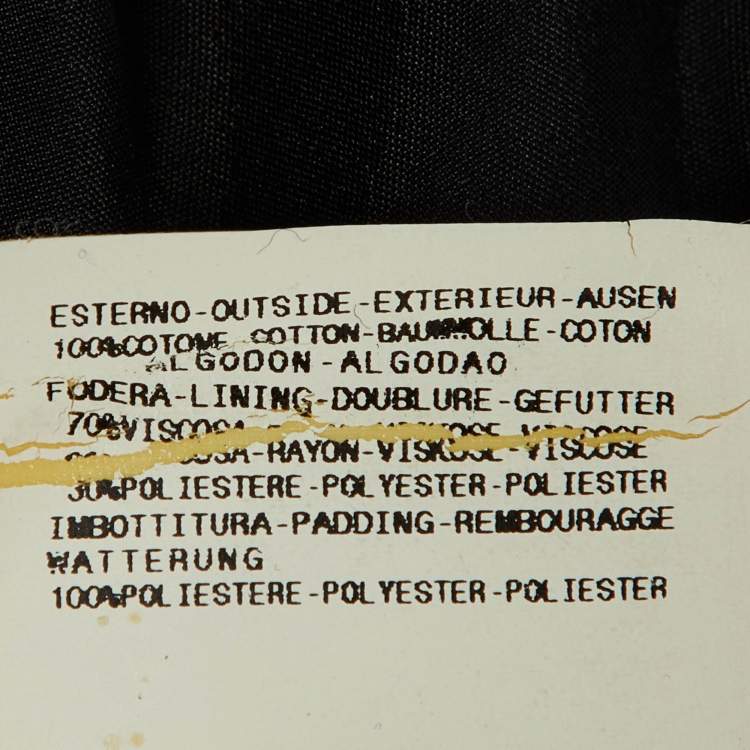 Pre Owned Versace Black Patterned Cotton Trench Coat S