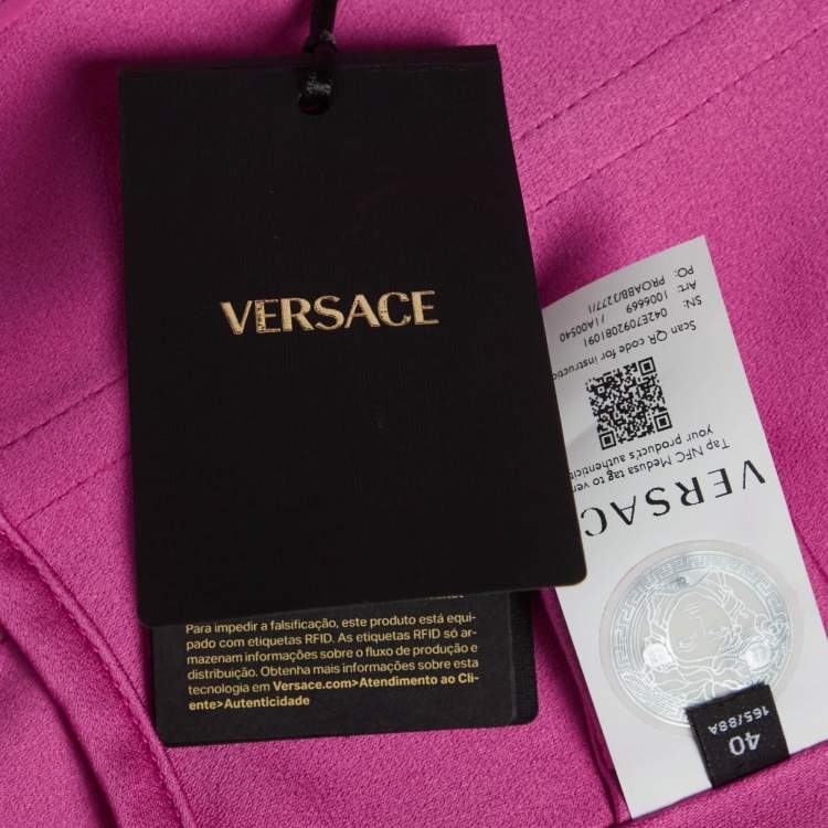 Pre Owned Versace Pink Satin Medusa '95 Corset Top S