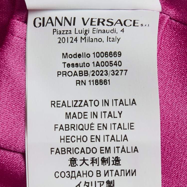 Pre Owned Versace Pink Satin Medusa '95 Corset Top S