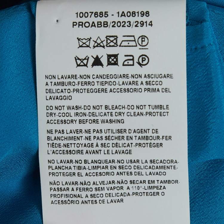 Pre Owned Versace Blue Logo Jacquard Medusa Corset Top M