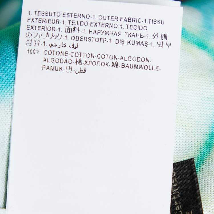 Pre Owned Versace Green Tie Dye Medusa Print Cotton Crew Neck T-Shirt L