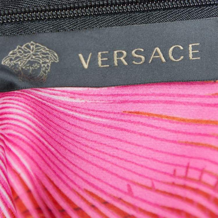 Pre Owned Versace Black Crepe Power Shoulder Mini Dress L