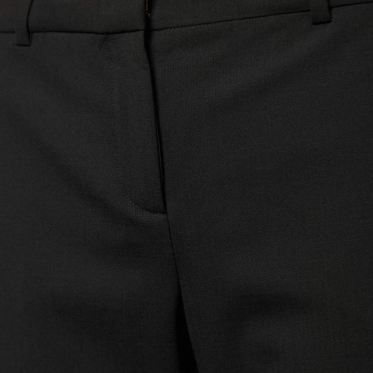 Pre Owned Versace Black Stretch Wool Tailored Trousers M