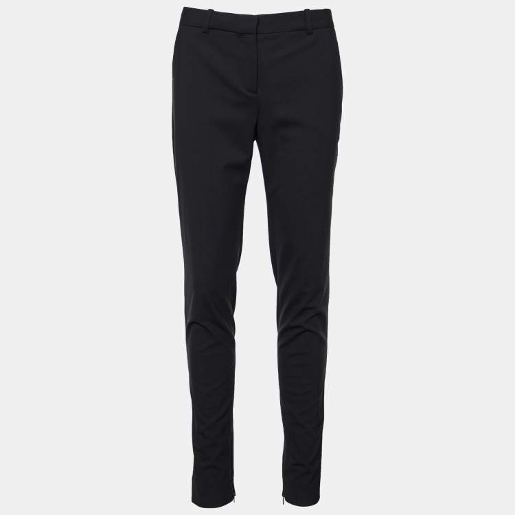 Pre Owned Versace Black Stretch Wool Tailored Trousers M