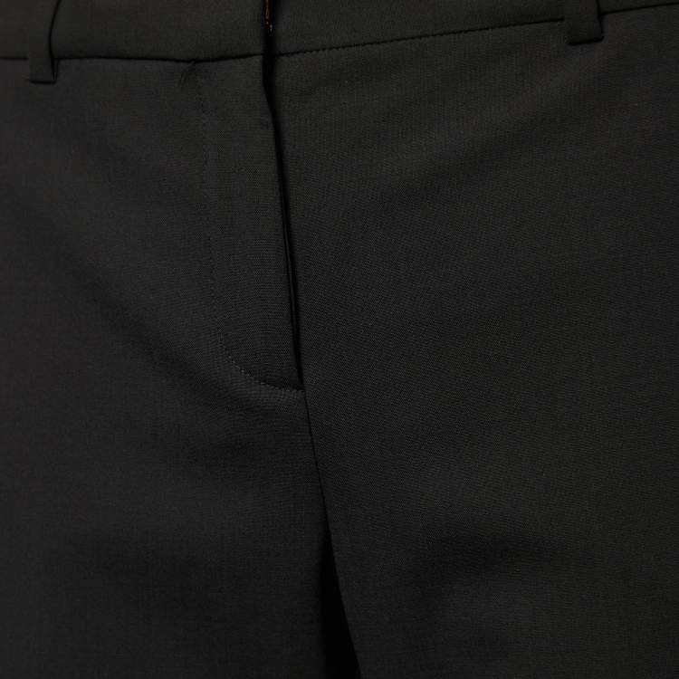 Pre Owned Versace Black Stretch Wool Tailored Trousers XL