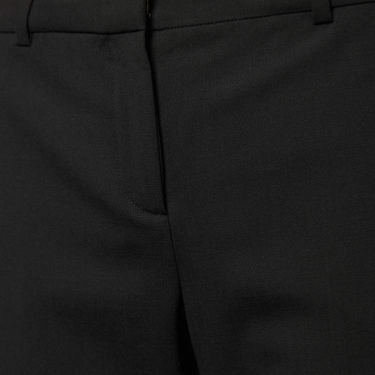 Pre Owned Versace Black Stretch Wool Tailored Trousers S