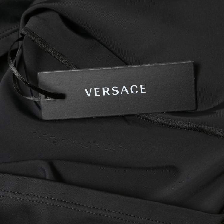 Pre Owned Versace Black Medusa Waistband Swim Shorts XXL
