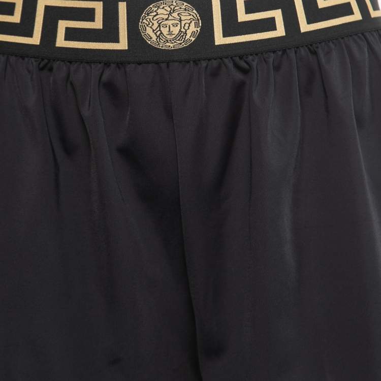 Pre Owned Versace Black Medusa Waistband Swim Shorts XXL