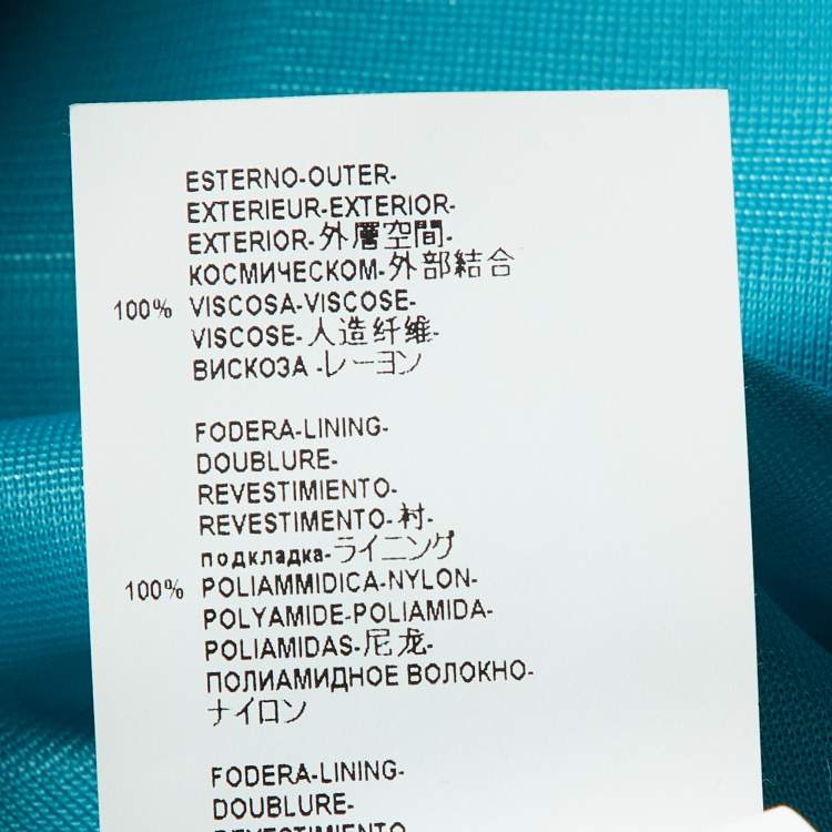 Pre Owned Versace Collection Turquoise Blue Jersey Midi Dress L