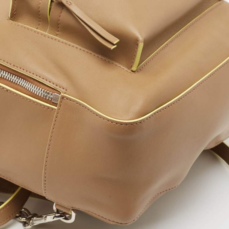 Pre Owned Versace Tan/Yellow Leather La Medusa Backpack