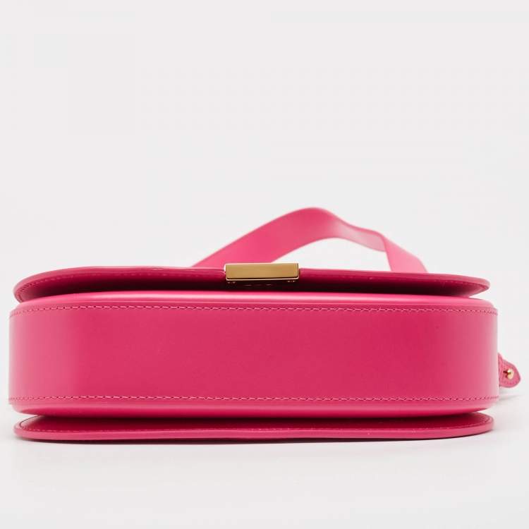 Pre Owned Versace Pink Leather Greca Goddess Shoulder Bag