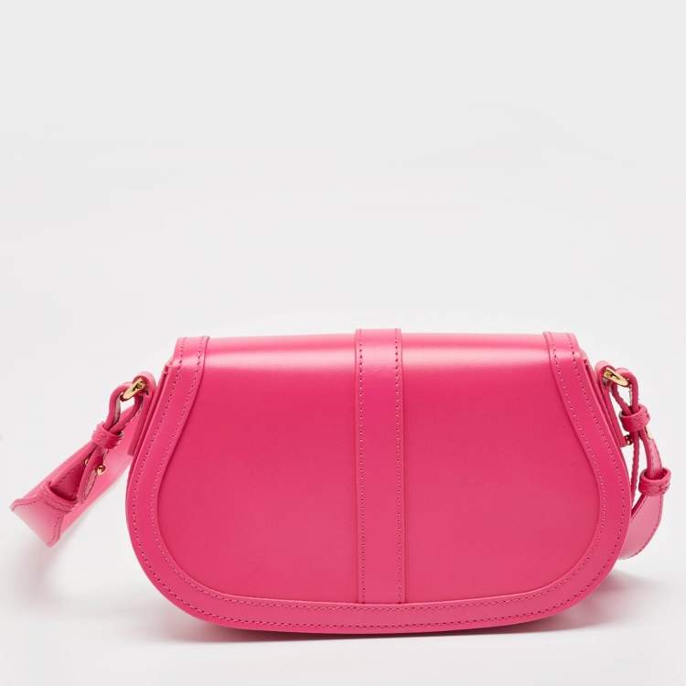 Pre Owned Versace Pink Leather Greca Goddess Shoulder Bag