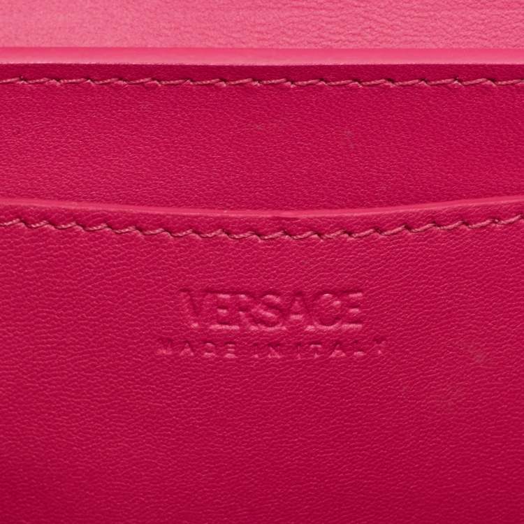 Pre Owned Versace Pink Leather Greca Goddess Shoulder Bag