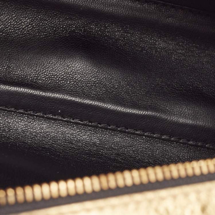 Pre Owned Versace Gold Leather Tribute Medallion Satchel