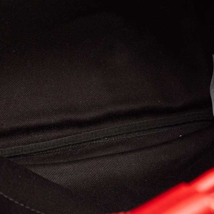 Pre Owned Versace Red Quilted Leather Medusa Tribute Drawstring Backpack