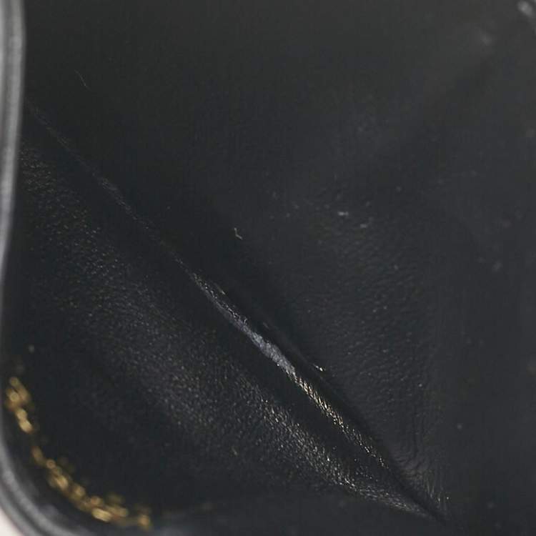 Pre Owned Versace Black Quilted Leather Virtus Card Holder