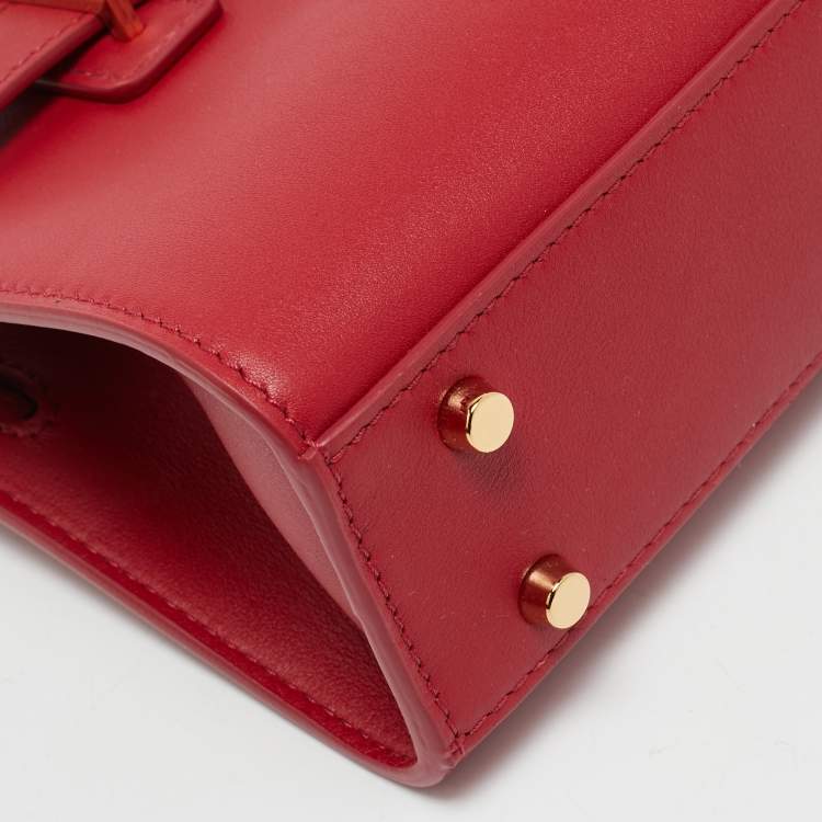 Pre Owned Versace Red Leather Medusa 95 Tote