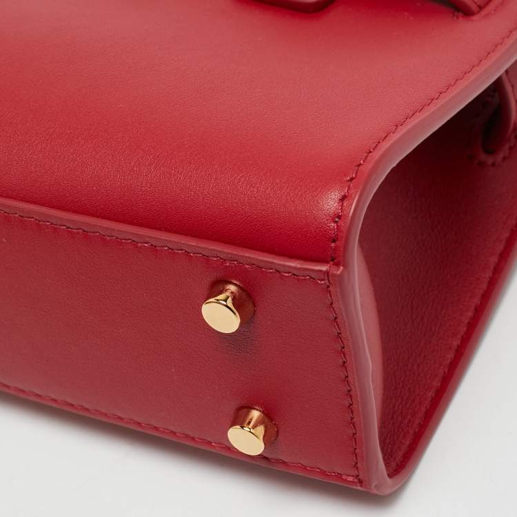 Pre Owned Versace Red Leather Medusa 95 Tote