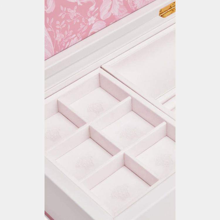 Pre Owned Versace Barocco Pink Wood Jewelry Box
