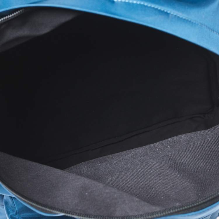 Pre Owned Versace Blue Nylon and Leather Medusa Pallazo Backpack 