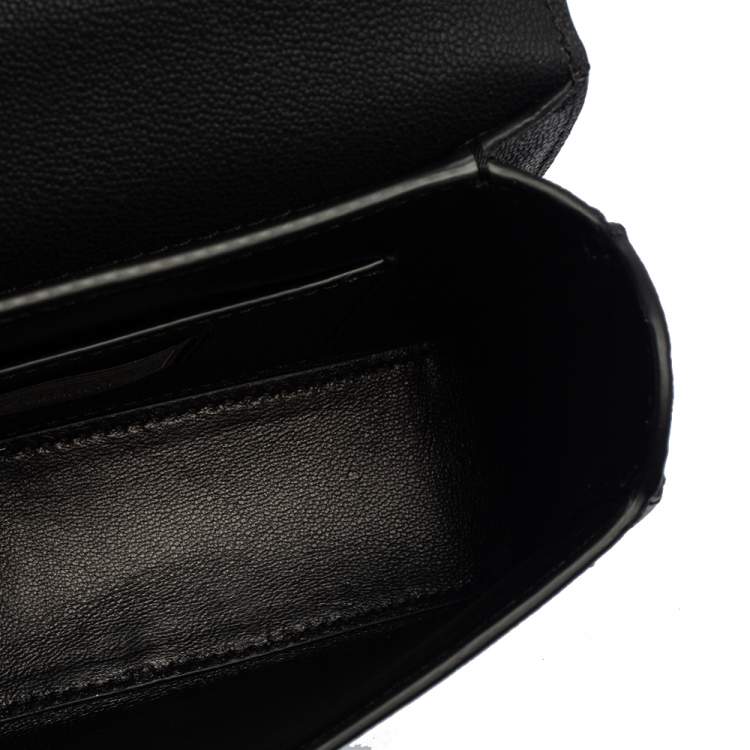 مملوكة مسبقًا Versace Black/Yellow Baroque Print Leather Icon Shoulder Bag