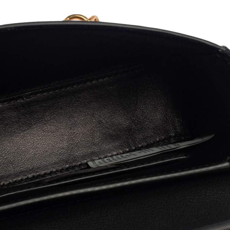 مملوكة مسبقًا Versace Black/Yellow Baroque Print Leather Icon Shoulder Bag
