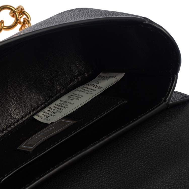 مملوكة مسبقًا Versace Black/Yellow Baroque Print Leather Icon Shoulder Bag
