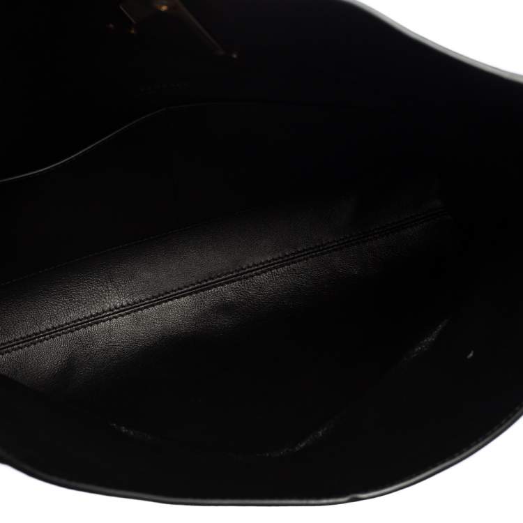 Pre Owned Versace Black Leather Virtus Sequin Embellished Fold Over Clutch