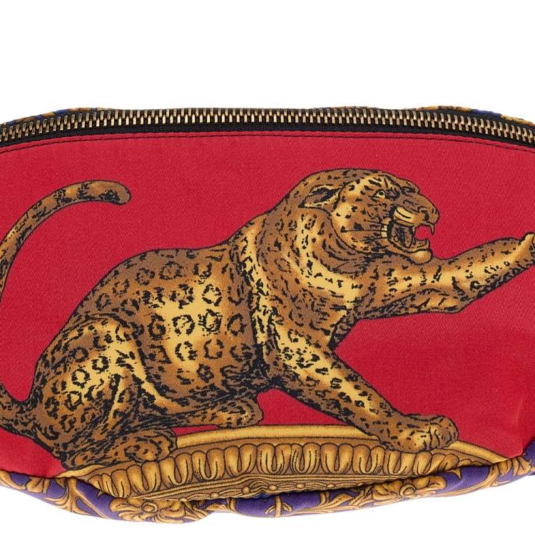 Pre Owned Versace Multicolor Printed Nylon Belt Bag