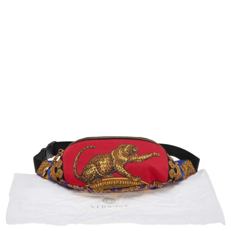 Pre Owned Versace Multicolor Printed Nylon Belt Bag