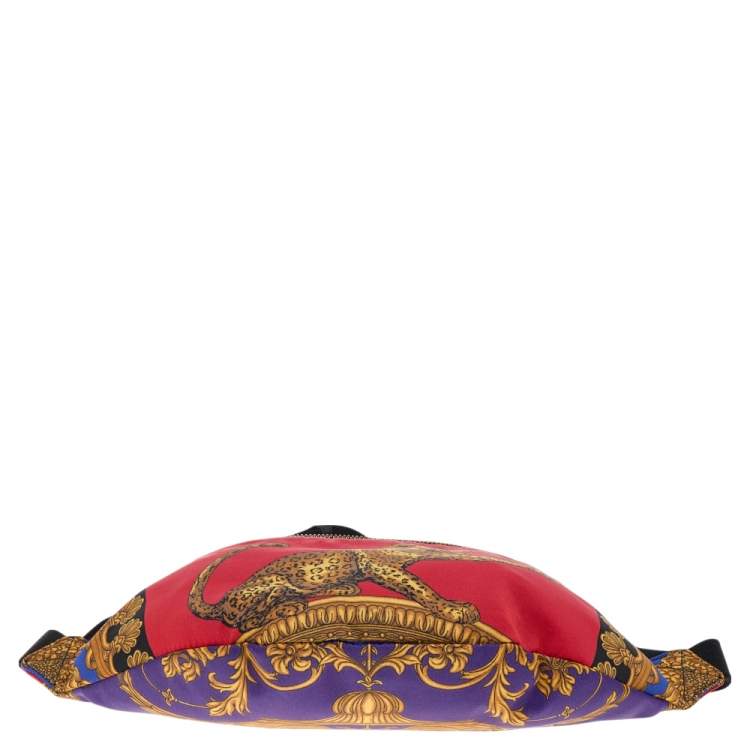 Pre Owned Versace Multicolor Printed Nylon Belt Bag